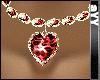 Red Leopard heart diamond necklace