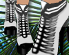 white & black boots