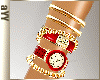 aYY-red watch gold  Bangle Set