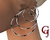 3 Hoop Earrings Wht Blck