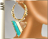 aYY-blue beige brown triangle gold diamond earrings