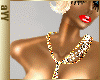 aYY- gold chain white diamonds red sparkle red lip layer necklace
