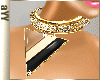 aYY-black beige brown triangle gold diamond necklace