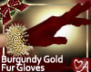 Burgundy Furry Gloves
