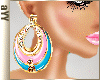 aYY-Cute fashion contrast color blue pink gold hoops big earrings