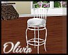 *OI* White Leather Stool