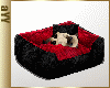 aYY- Cute animated siamese Kitten &  red black Bed