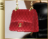 aYY-gold chain red leather purse