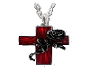 Cross with black rose