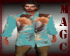 Teal boho feathers shirt