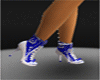 (M)* blue shoes (F