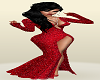 Red Glitter Evening Gown Model