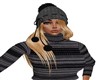 GRAY KNIT HAT/ BLONDE