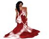red &whte Gown