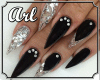 Black Diam Nails + Rings