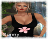 *SW*Pink Flower Blk Tank