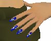 blu & white nails