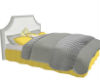 *yellow and gray bed *