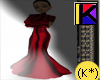 (K*) Long Dress red/blck