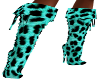 Teal Leopard Boots