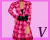 (V)Grid coat Pink