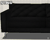 S' Black Quilted Couch