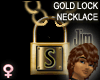 Gold Lock Necklace S (F)