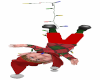 elf hanging from lights