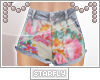 -st- Floral Denim Shorts