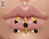 Gold Black Lip Piercing