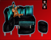 RH Black teal pvc couch