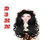 |D| Black Curly Rose