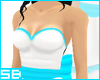 Summer Dress White-Aqua