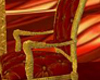 Gold & RedLthr Arm Chair