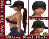 Wine PonyTail Black Cap