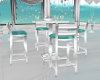 Silver teal chat table