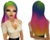 Long Rainbow Rave Hair