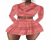 Peach Plaid Skirt Suit
