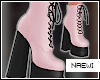 Pink lace-up boots