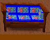 Blue rose /wood couch