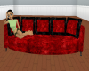 Red Velvet Pose Couch