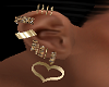 Gold Earrings w Heart