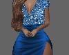 blue sequin satin dress