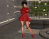 Red dress outfit - fall