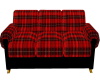Red Plaid Couples Couch