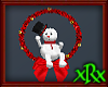 Snowman Wreath Red