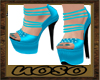 Turquoise Leather Heels