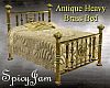 Antq Hvy Brass Bed Cream