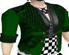 green checkerd sweater