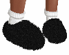 Fluffy Black Slippers